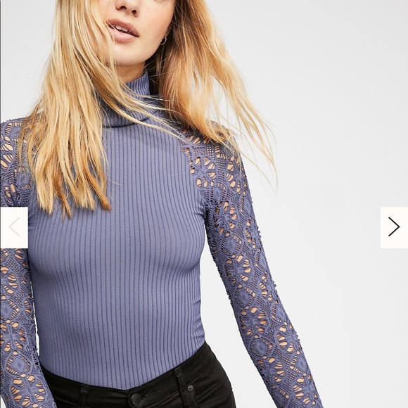 Free People Tops - Free people rib and lace turtleneck